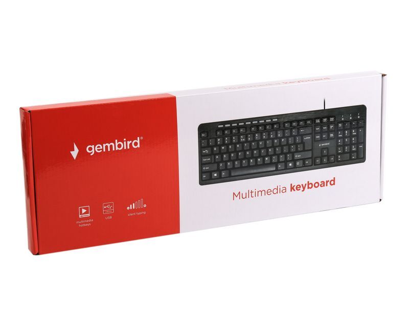 Клавиатура Gembird мультимедийная, USB, KB-UM-106-UA черная фото