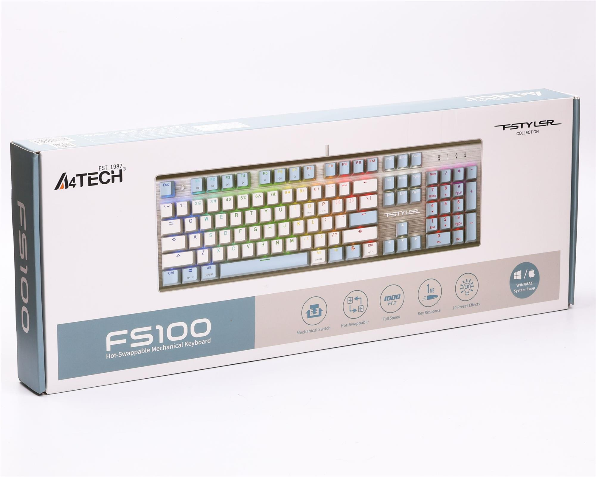 Клавіатура A4Tech Fstyler FS100 Icy Blue фото7