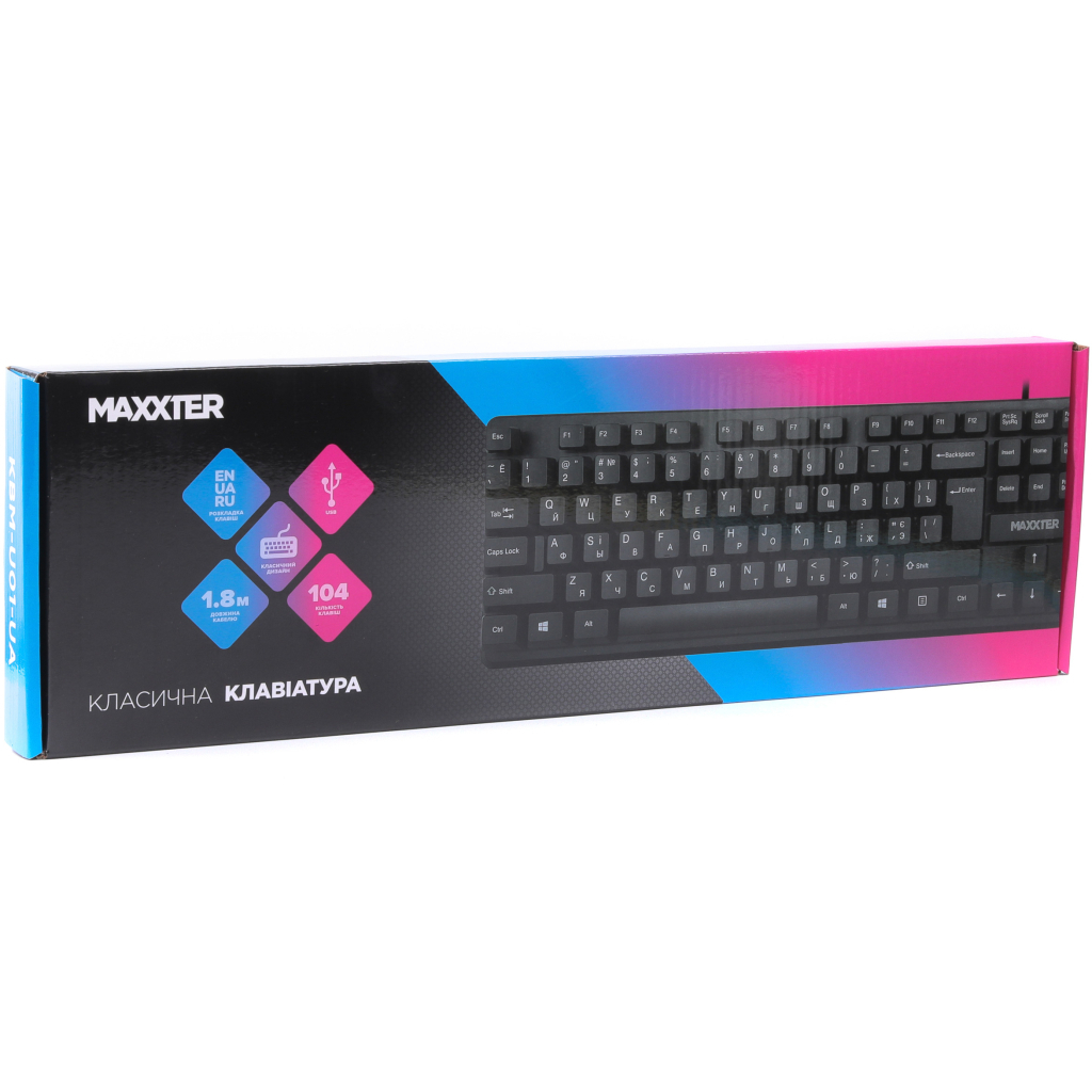 Клавiатура Maxxter KBM-U01-UA Black фото
