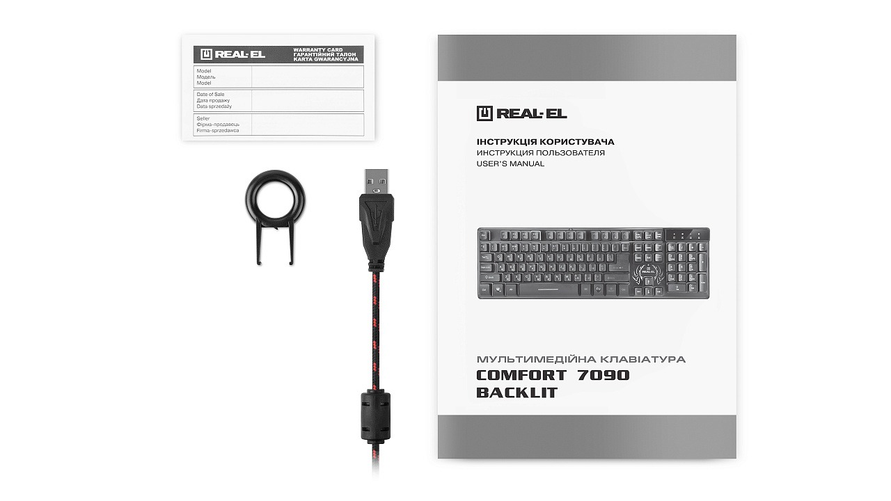Клавіатура REAL-EL Comfort 7090 Backlit Black (EL123100031) фото