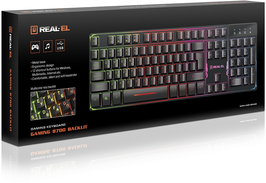 Клавіатура REAL-EL Gaming 8700 Black фото10