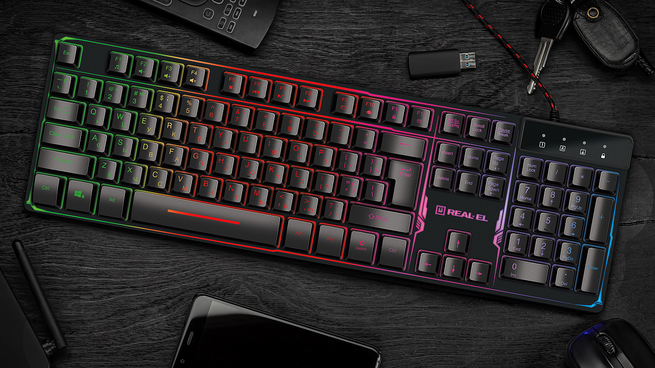 Клавіатура REAL-EL Gaming 8700 Black фото11