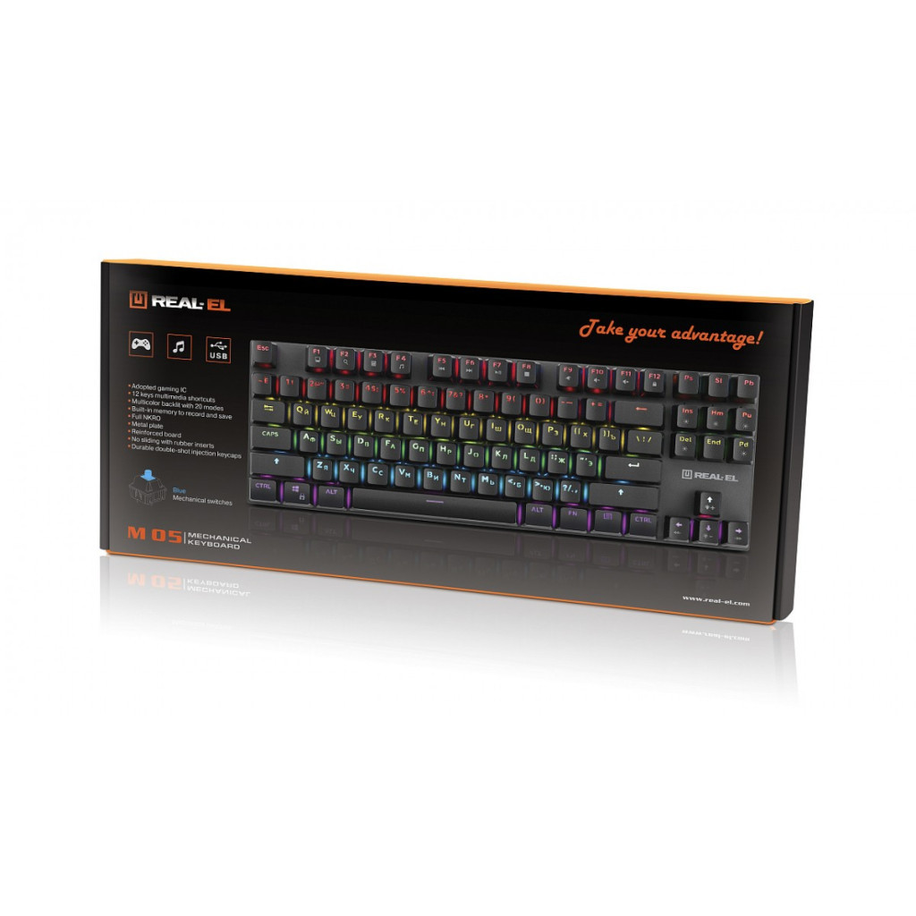 Клавіатура REAL-EL M 05 Grey USB фото10