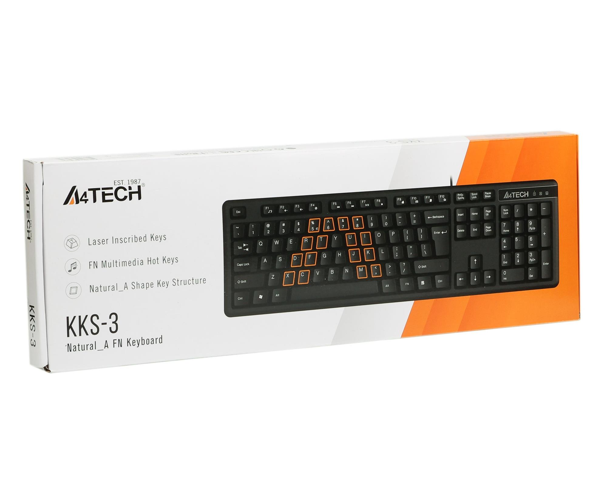 Клавіатура A4Tech KK-3 Black фото