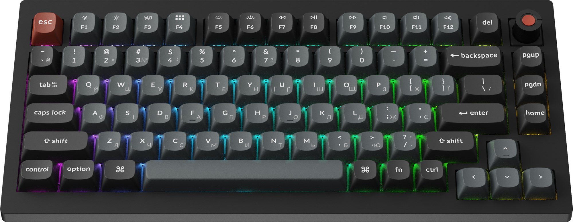 Клавіатура Keychron V1 8K Keychron Super Red Switch Black RGB (V1W-D1-UA) фото2