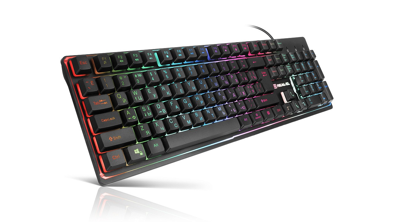 Клавіатура REAL-EL Comfort 7011 Backlit Ukr Black фото2