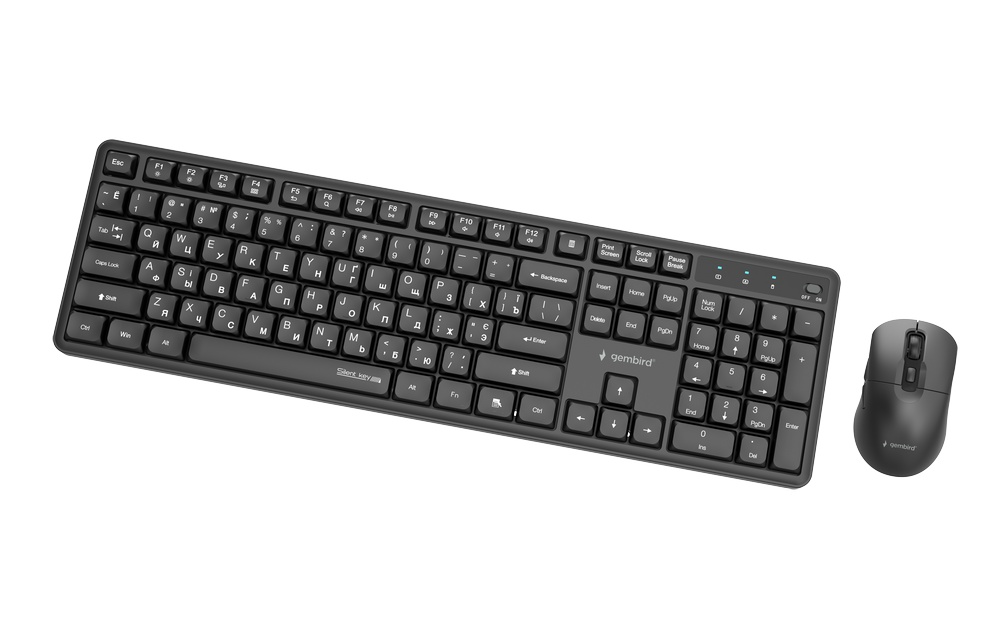 Комплект Gembird KBS-WMS-01-CYRL Black фото2