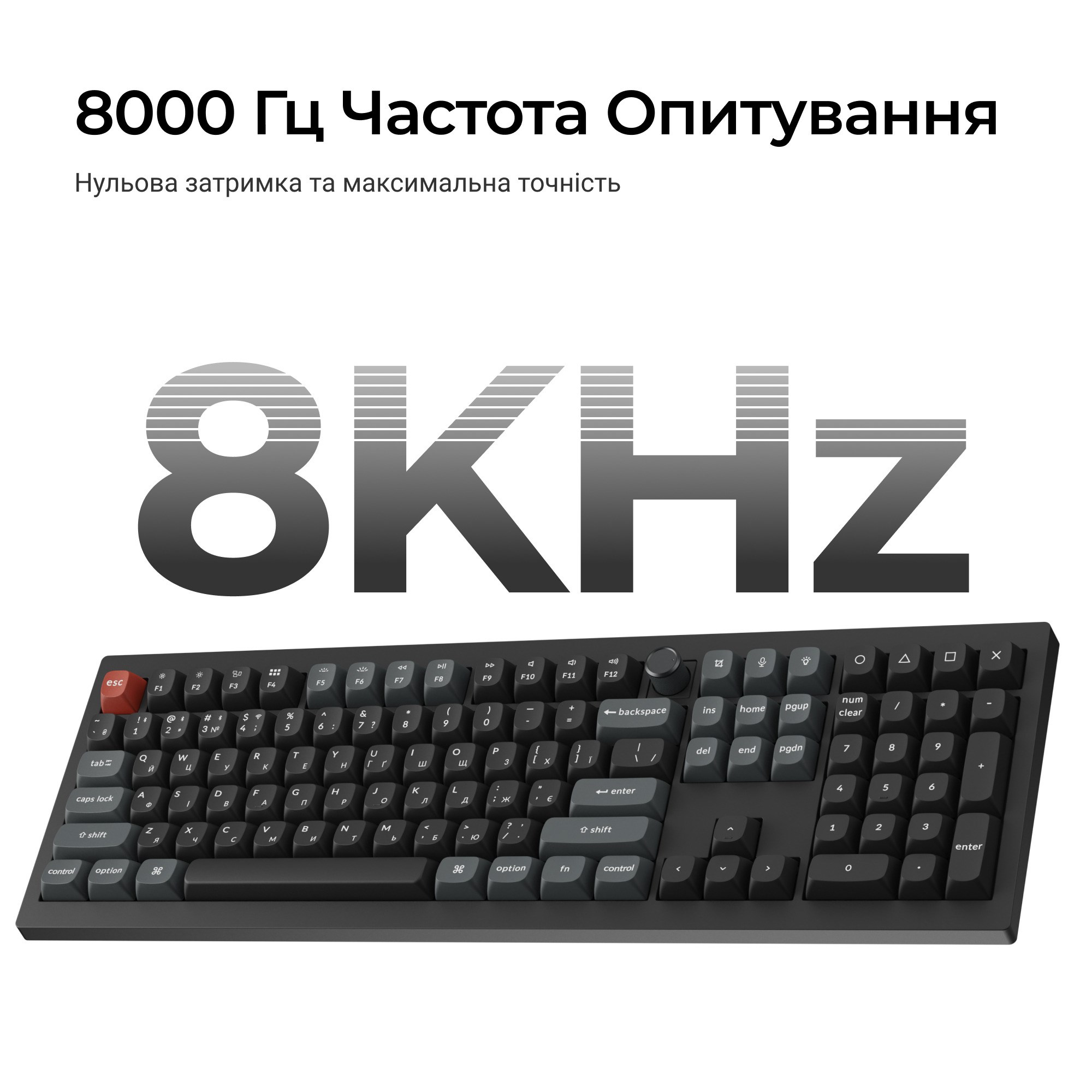 Клавіатура бездротова Keychron V6 Ultra Keychron Red Switch Black RGB (V6U-D1-UA) фото9