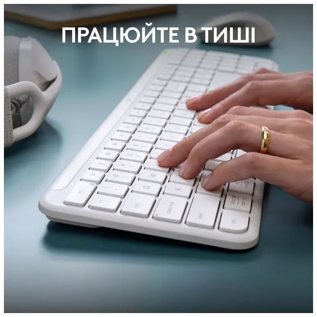 Комплект (клавіатура, миша) бездротовий Logitech Signature Slim Combo MK950 OffWhite (920-012491) фото