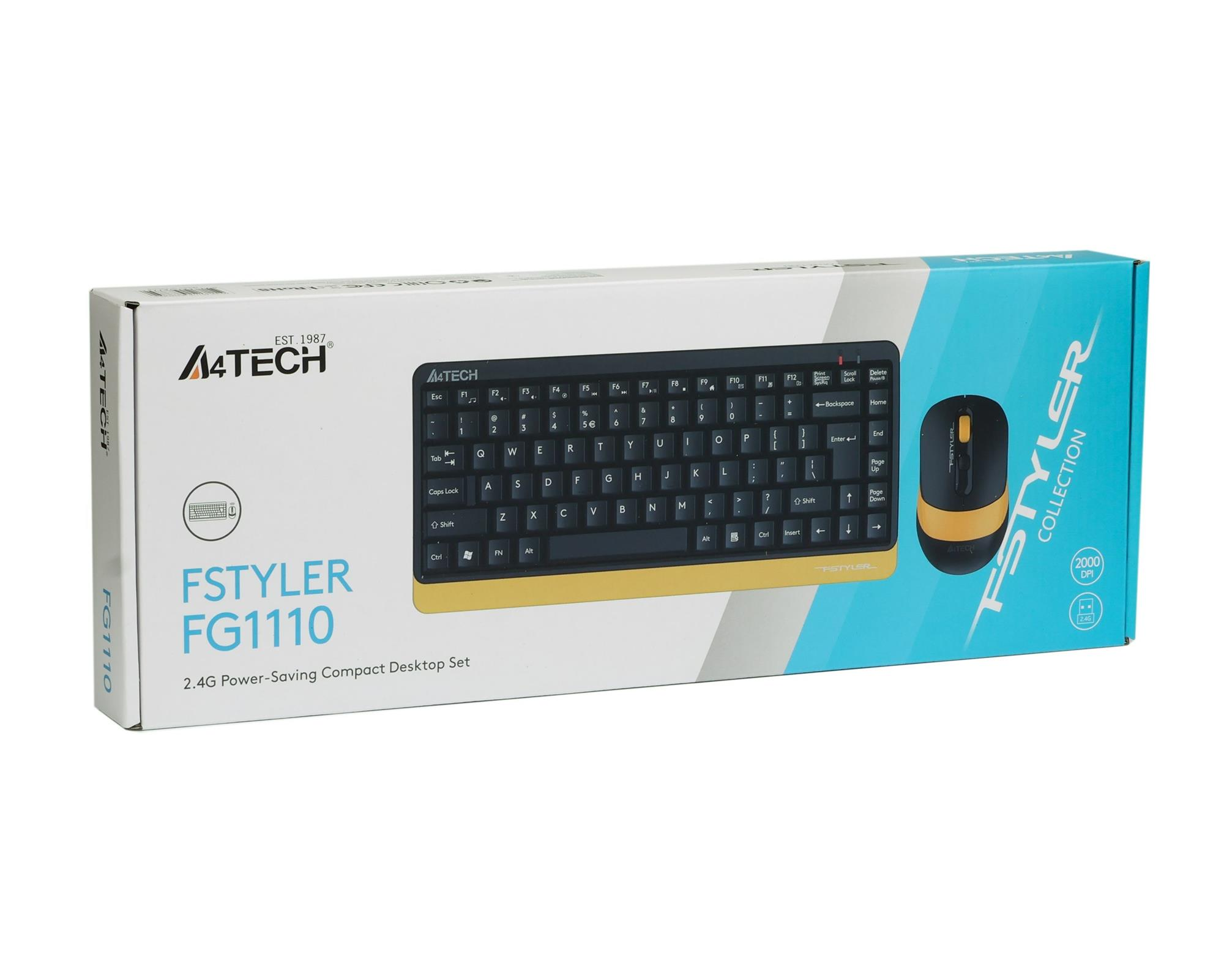 Комплект (клавіатура, миша) бездротовий A4Tech FG1110 Bumblebee USB фото5