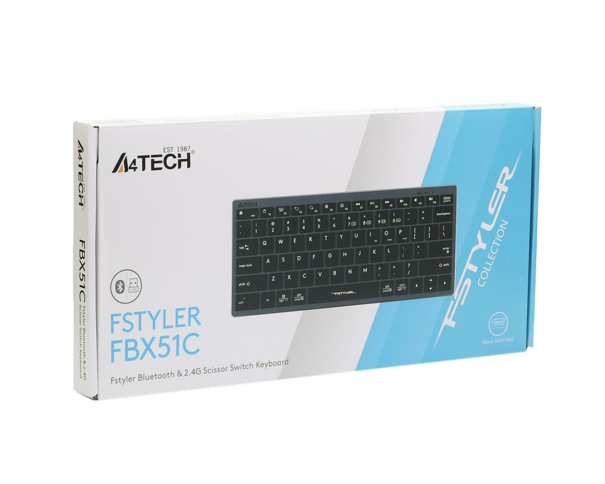 Клавіатура бездротова A4Tech Fstyler FBX51C Grey фото5