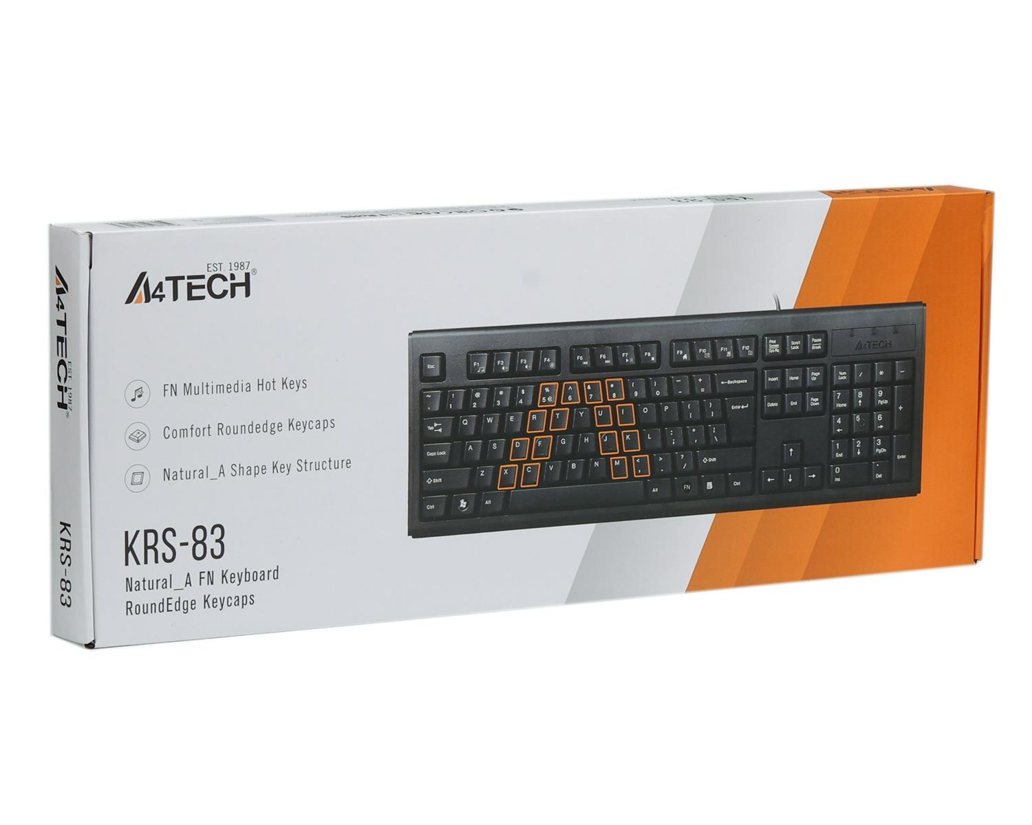 Клавiатура A4tech KRS-83 Black фото