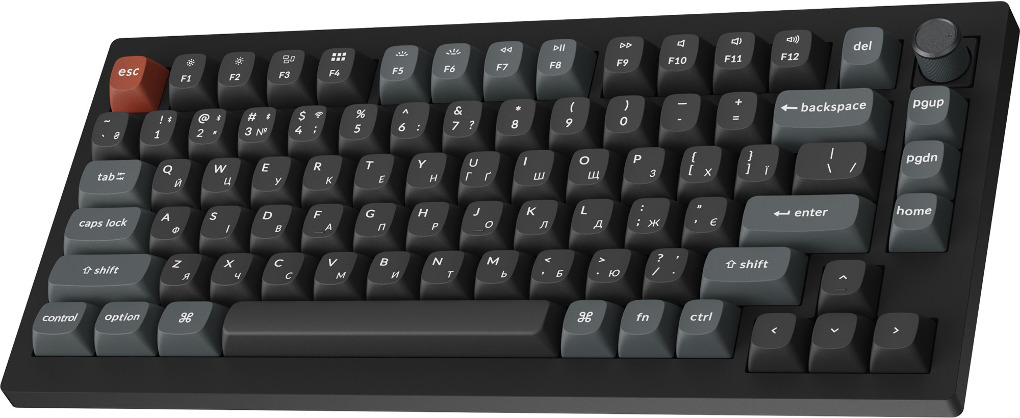 Клавіатура бездротова Keychron V1 Ultra Keychron Red Switch Black RGB (V1U-D1-UA) фото