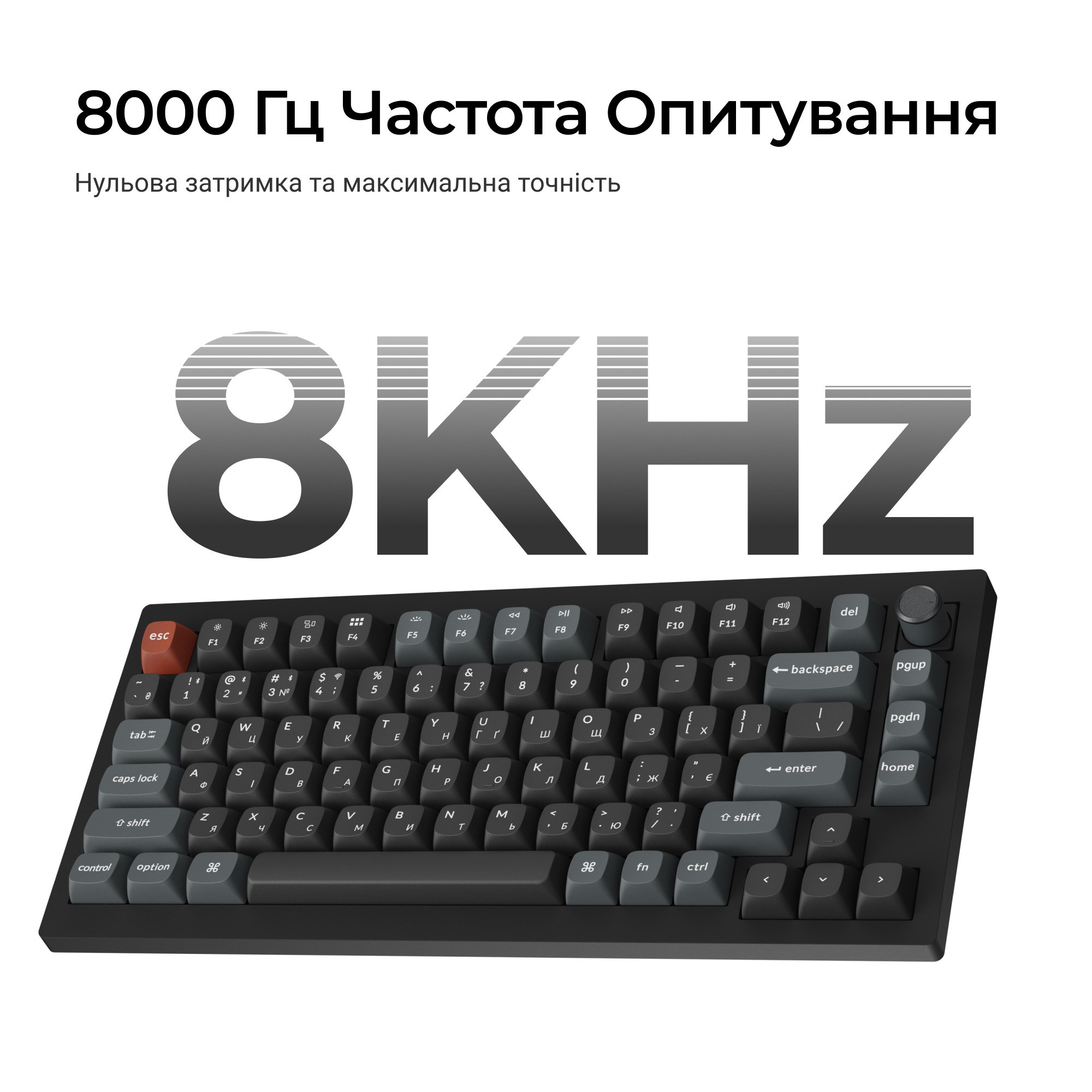 Клавіатура бездротова Keychron V1 Ultra Keychron Red Switch Black RGB (V1U-D1-UA) фото