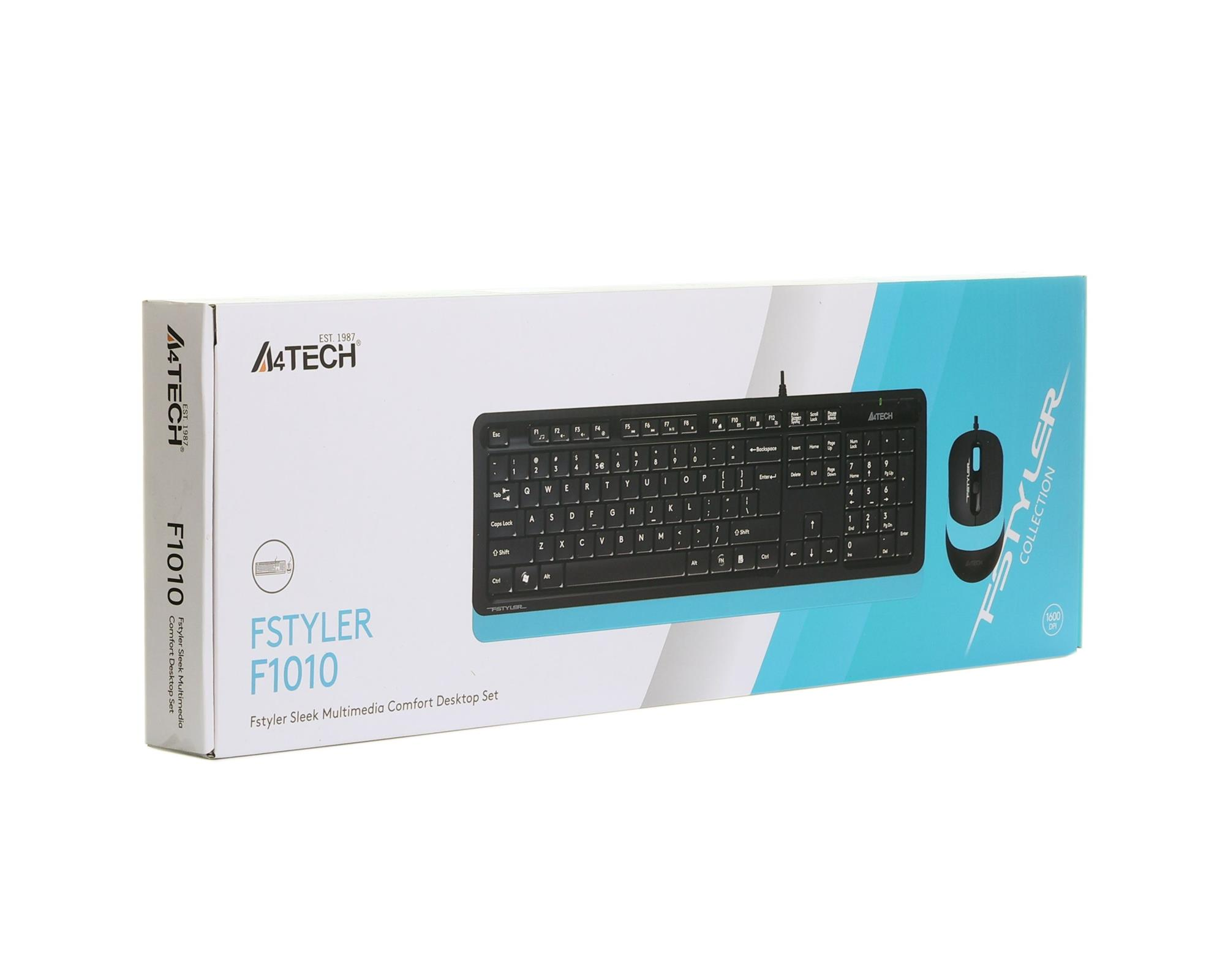 Комплект A4Tech F1010 Black/Blue фото