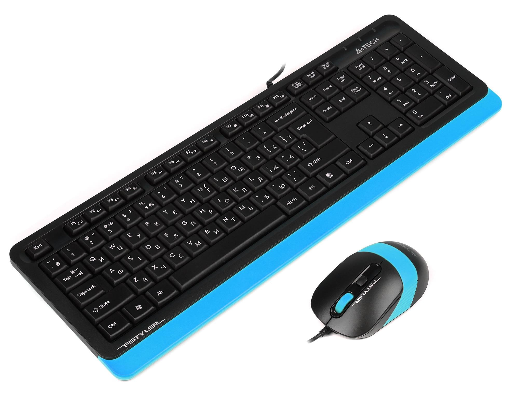 Комплект A4Tech F1010 Black/Blue фото