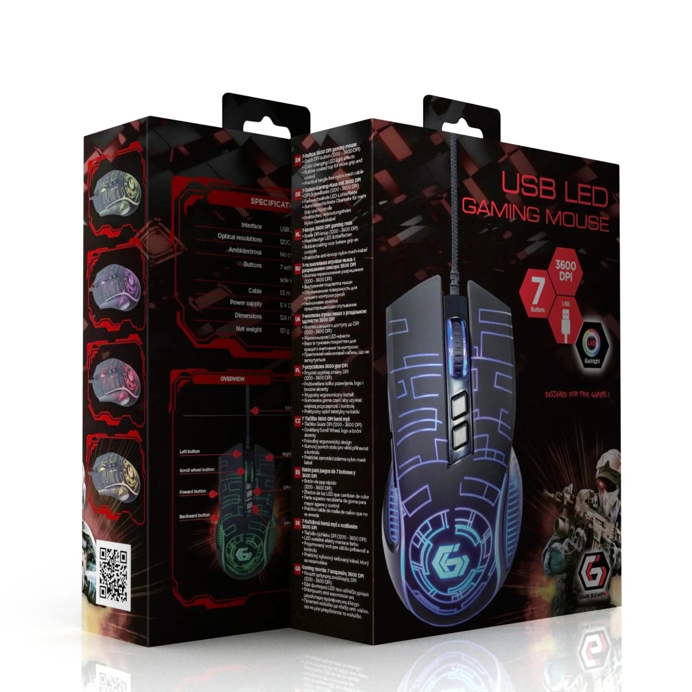 Мишь Gembird MUSG-RGB-01 Black фото
