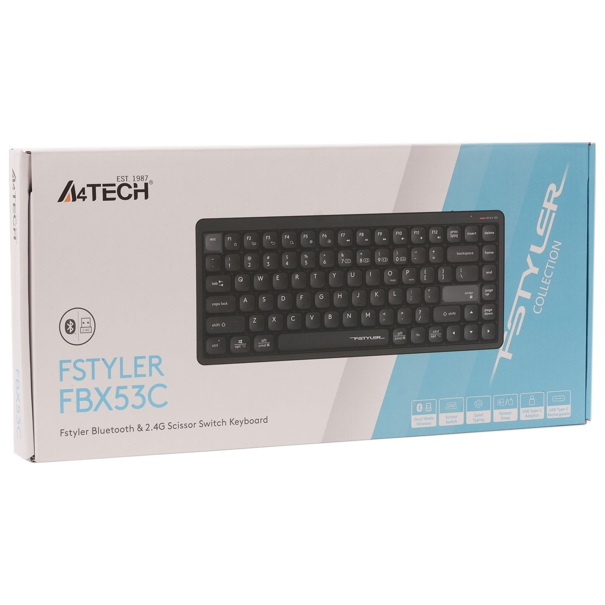Клавіатура бездротова A4Tech FBX53C Black фото