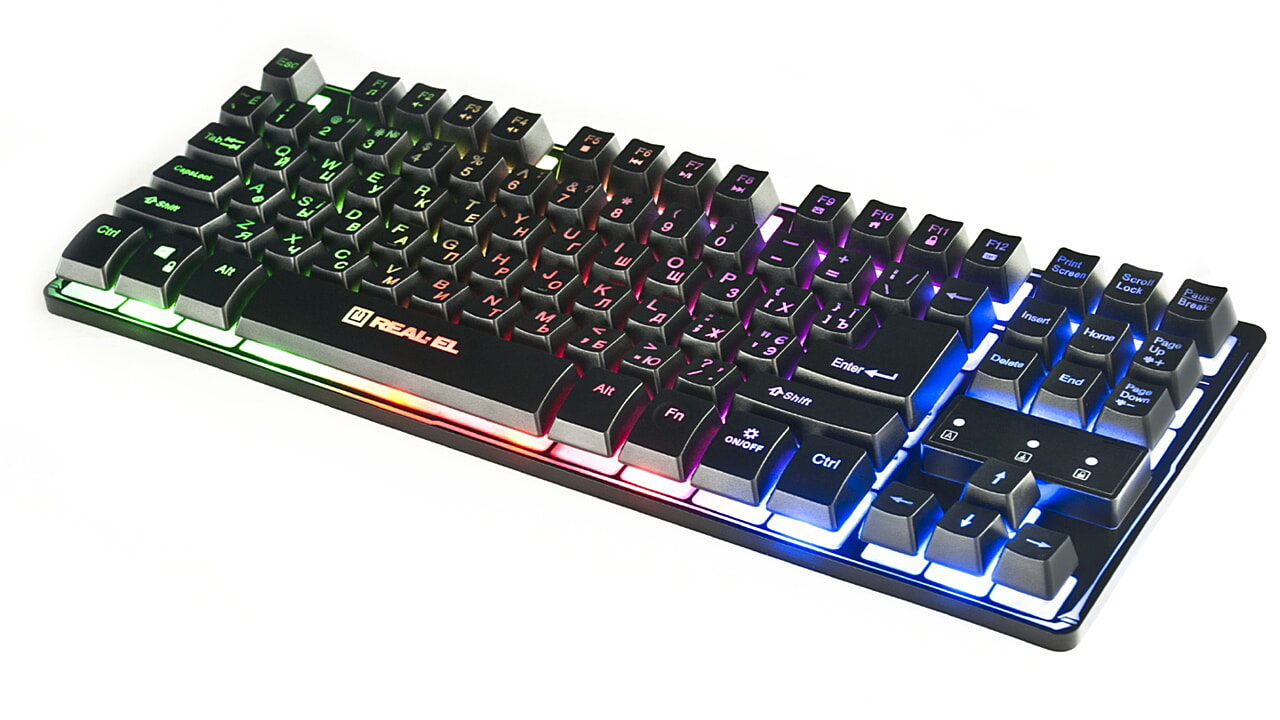 Клавіатура REAL-EL Gaming 8710 TKL Backlit Ukr Black фото3