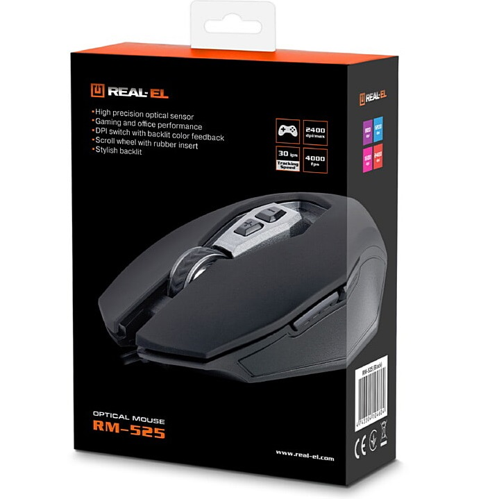 Мишь REAL-EL RM-525 Black (EL123200029) фото8