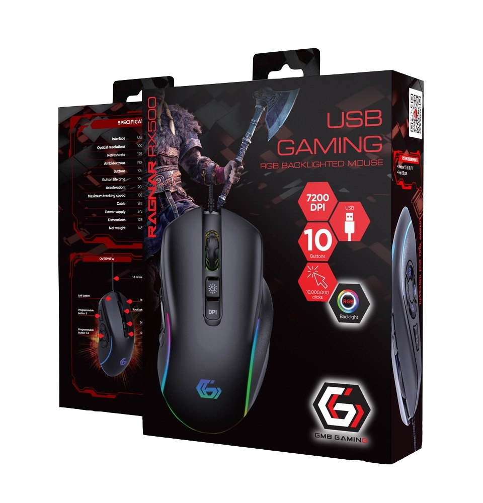 Мишь Gembird MUSG-RAGNAR-RX500 Black фото3