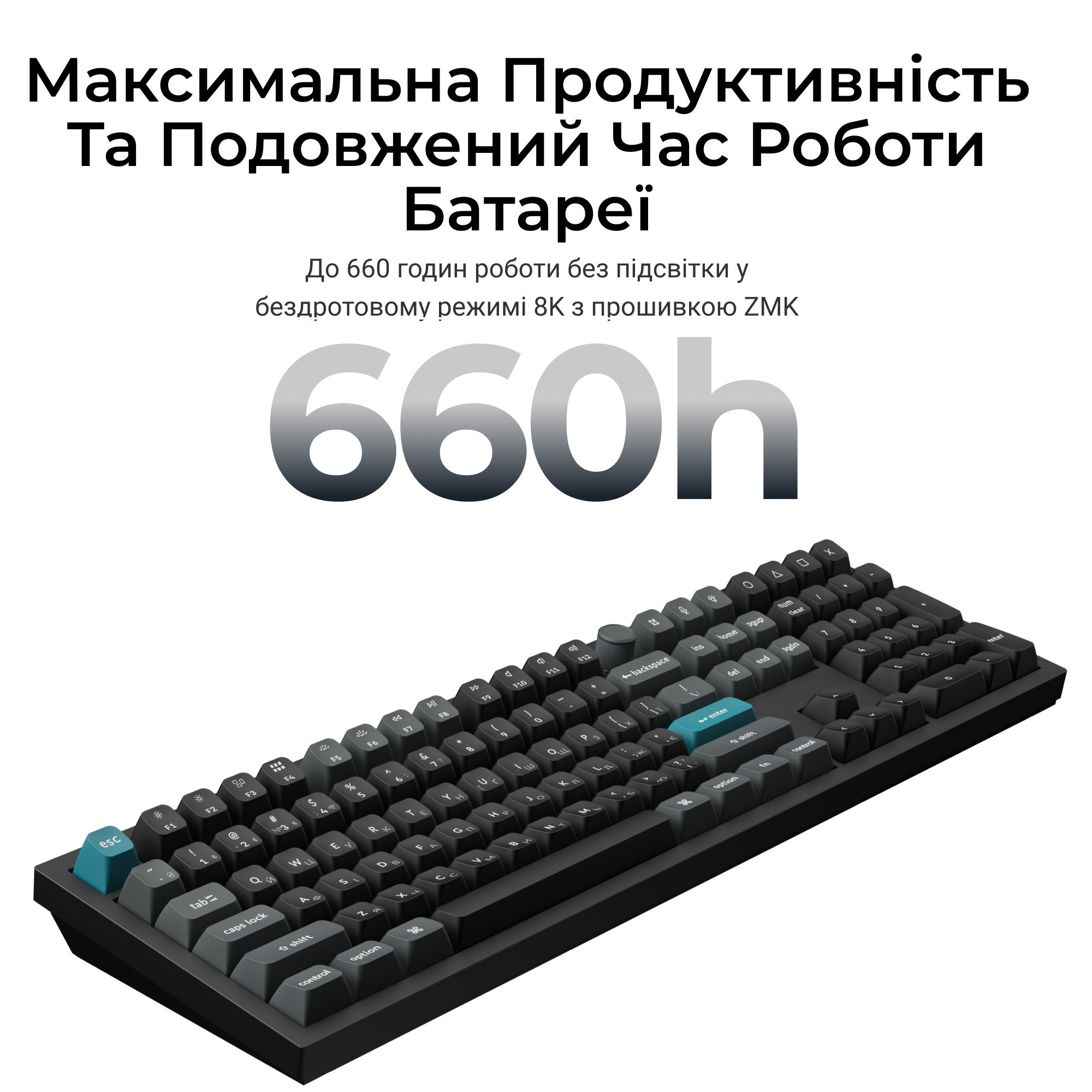 Клавіатура бездротова Keychron Q6 Ultra Keychron Red Switch Black RGB (Q6U-M1-UA) фото
