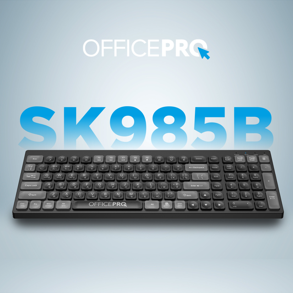 Клавіатура бездротова OfficePro SK985B Bluetooth Black фото7