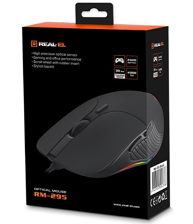 Мишь REAL-EL RM-295 Black (EL123200031) фото8