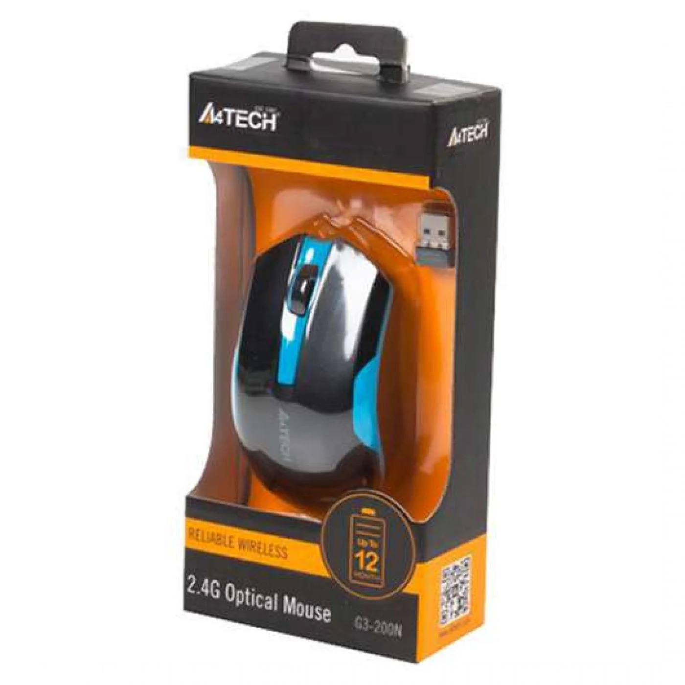 Миша бездротова A4Tech G3-200N Black/Blue USB V-Track фото5