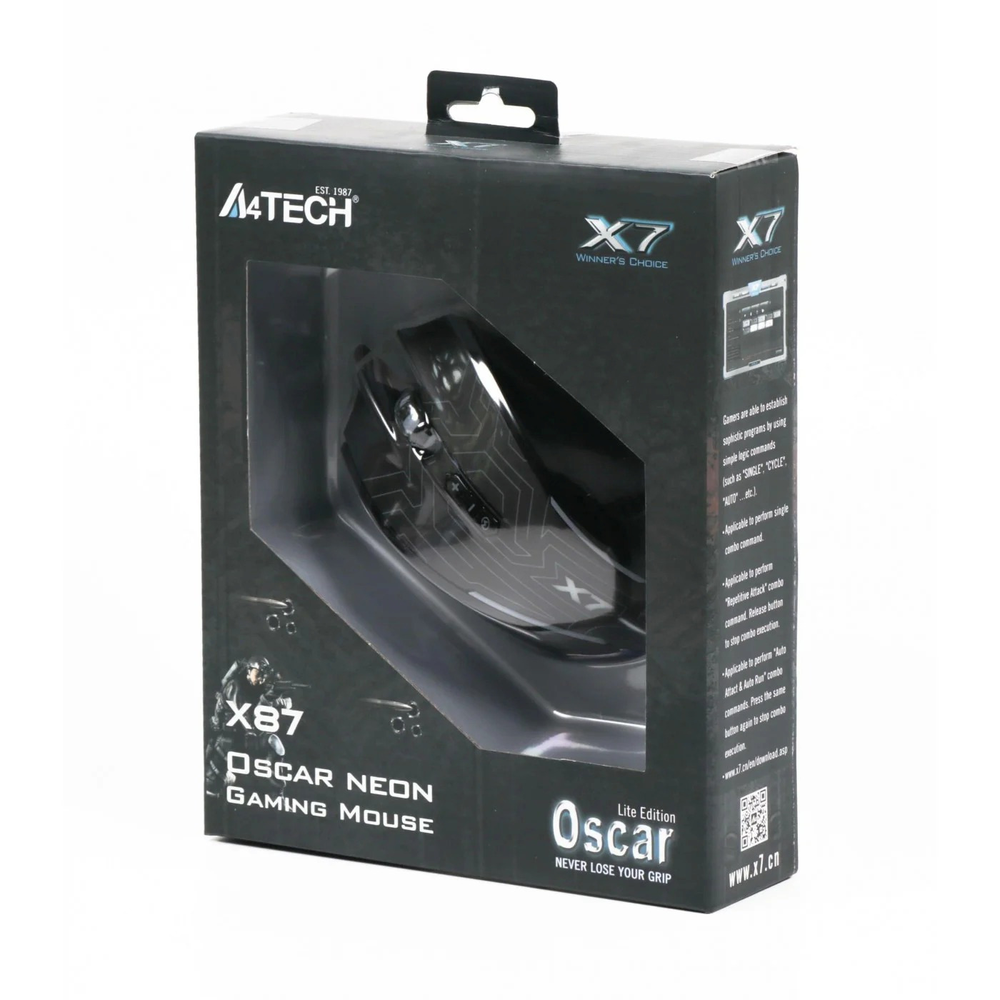 Миша A4Tech X87 Oscar Neon Black USB фото6