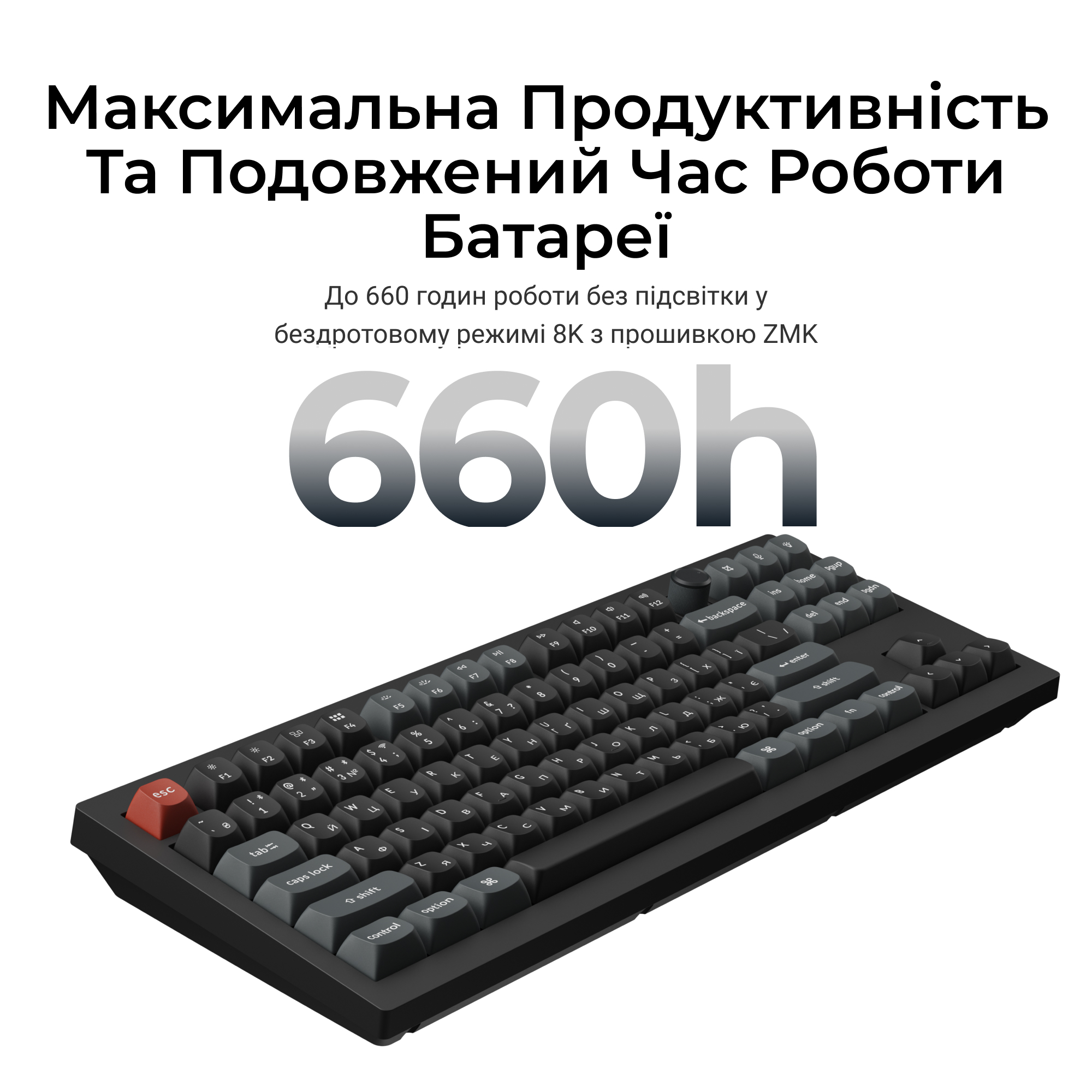 Клавиатура Keychron V3 Ultra Keychron Red Switch Black RGB (V3U-D1-UA) фото