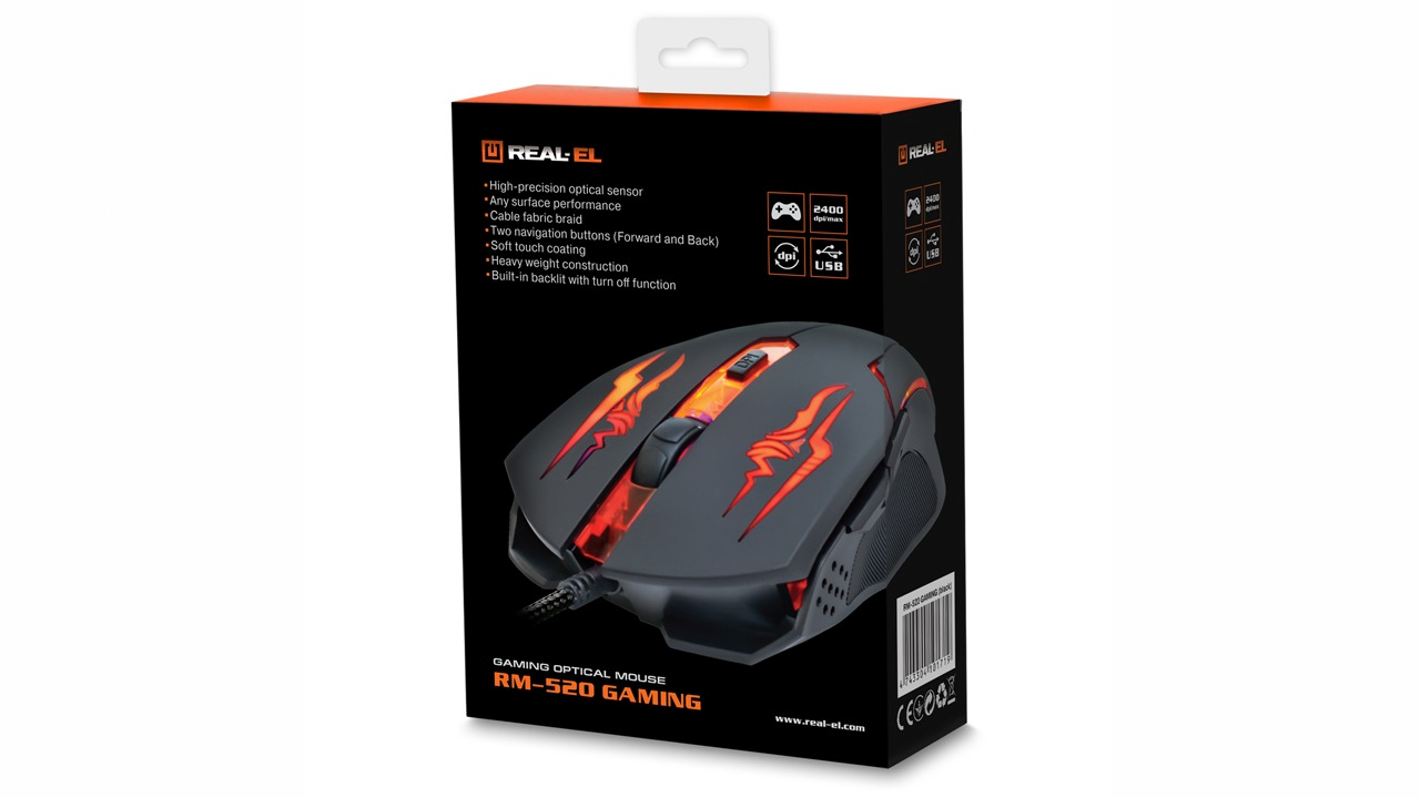 Мишь REAL-EL RM-520 Gaming Black (EL123200020) фото10