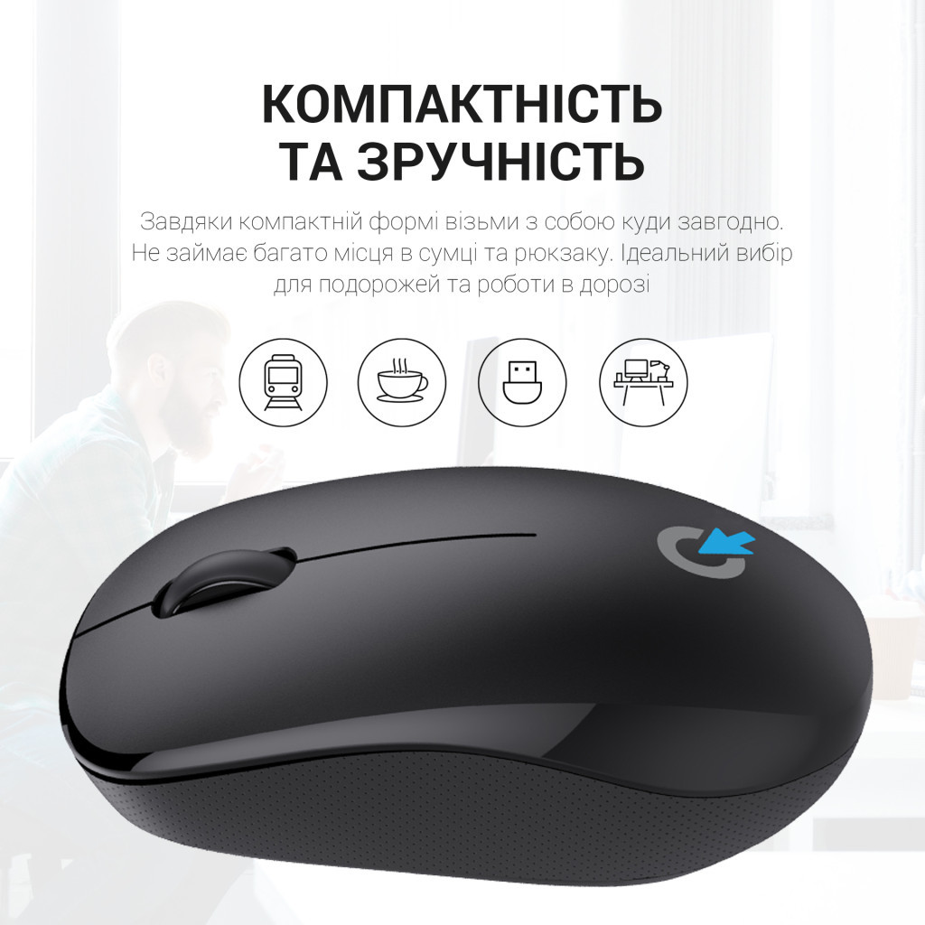 Мышь беспроводная OfficePro M183 Black фото9
