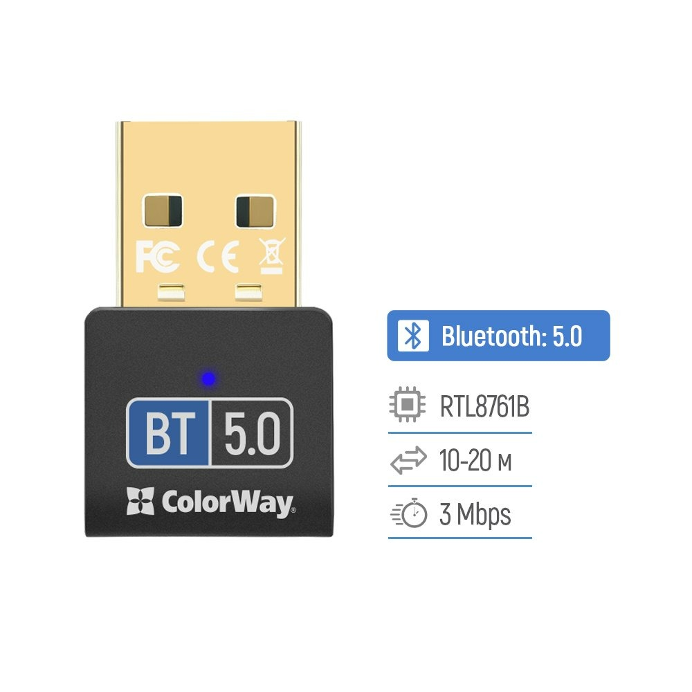 Адаптер Bluetooth 5.0 ColorWay (CW-AD-BT50) фото2
