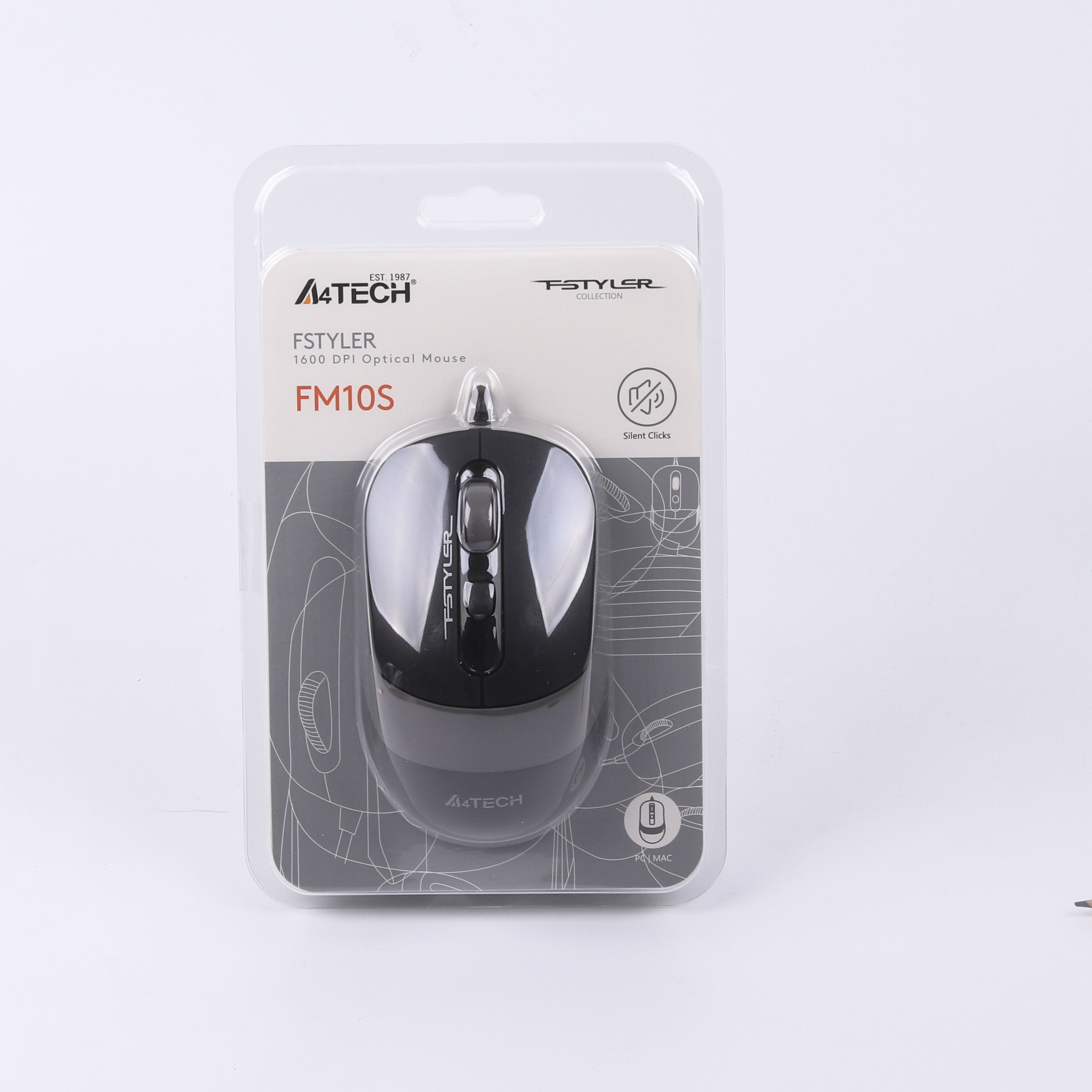 Миша Fstyler, USB, 1600 dpi, FM10S (Grey) фото