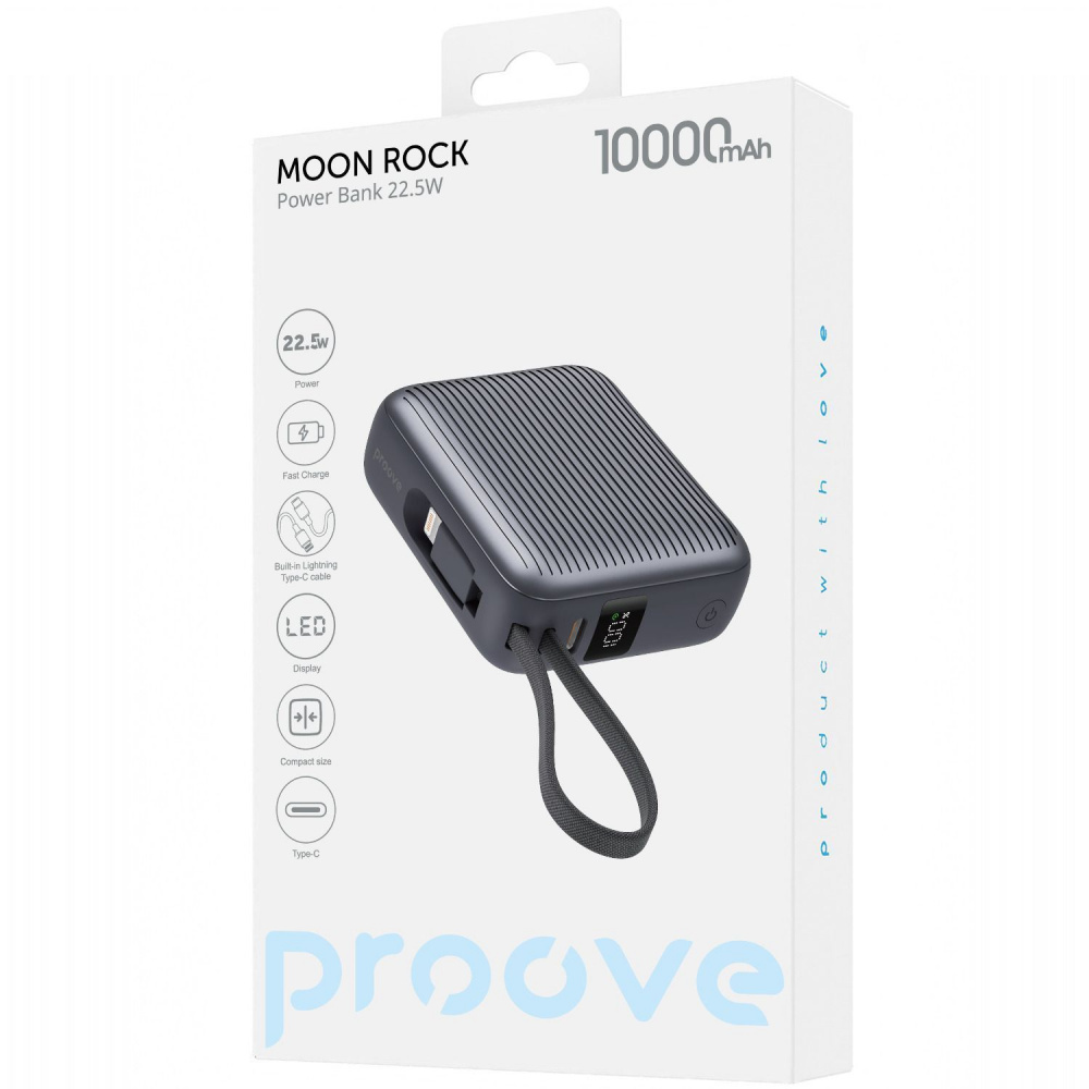 Універсальна мобільна батарея Proove Moon Rock 22.5W 10000mAh Gray (PBM122012105) фото