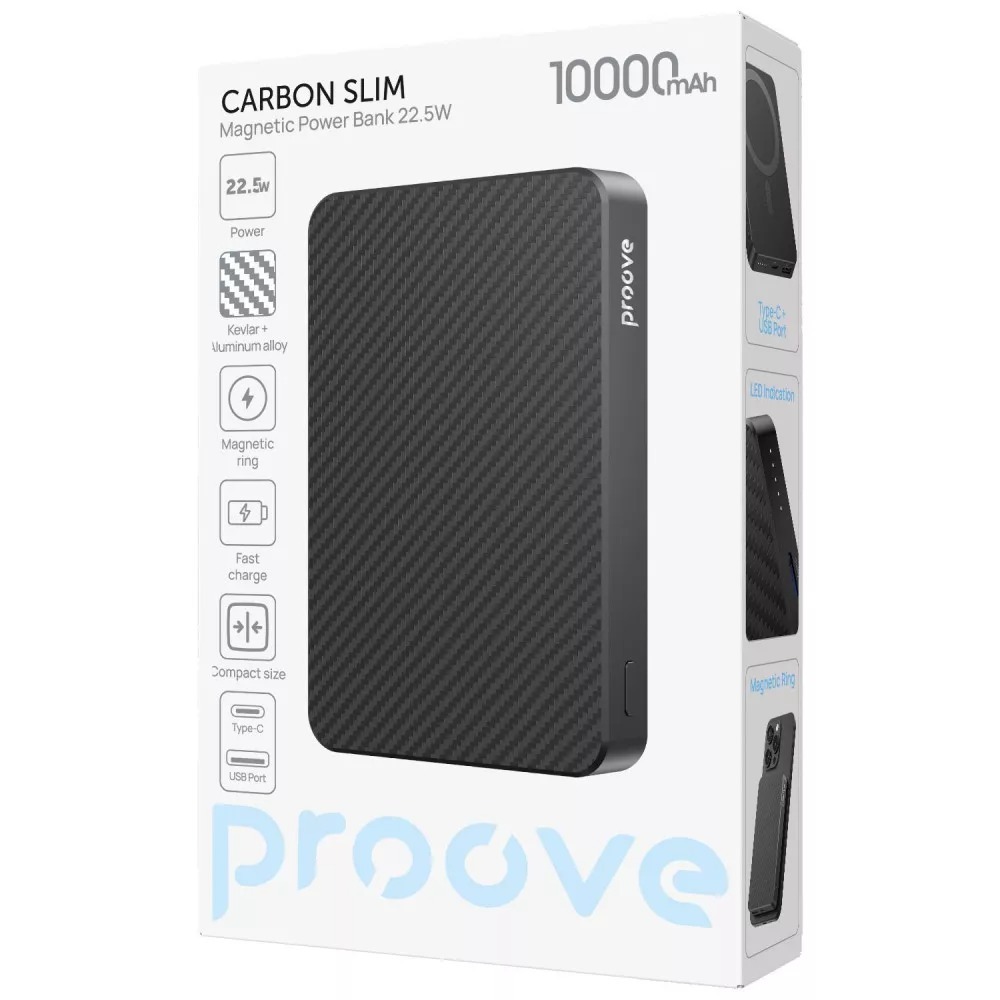 Павербанк Proove Carbon Slim 22.5W 10000mAh Black (PBCS22110001) фото
