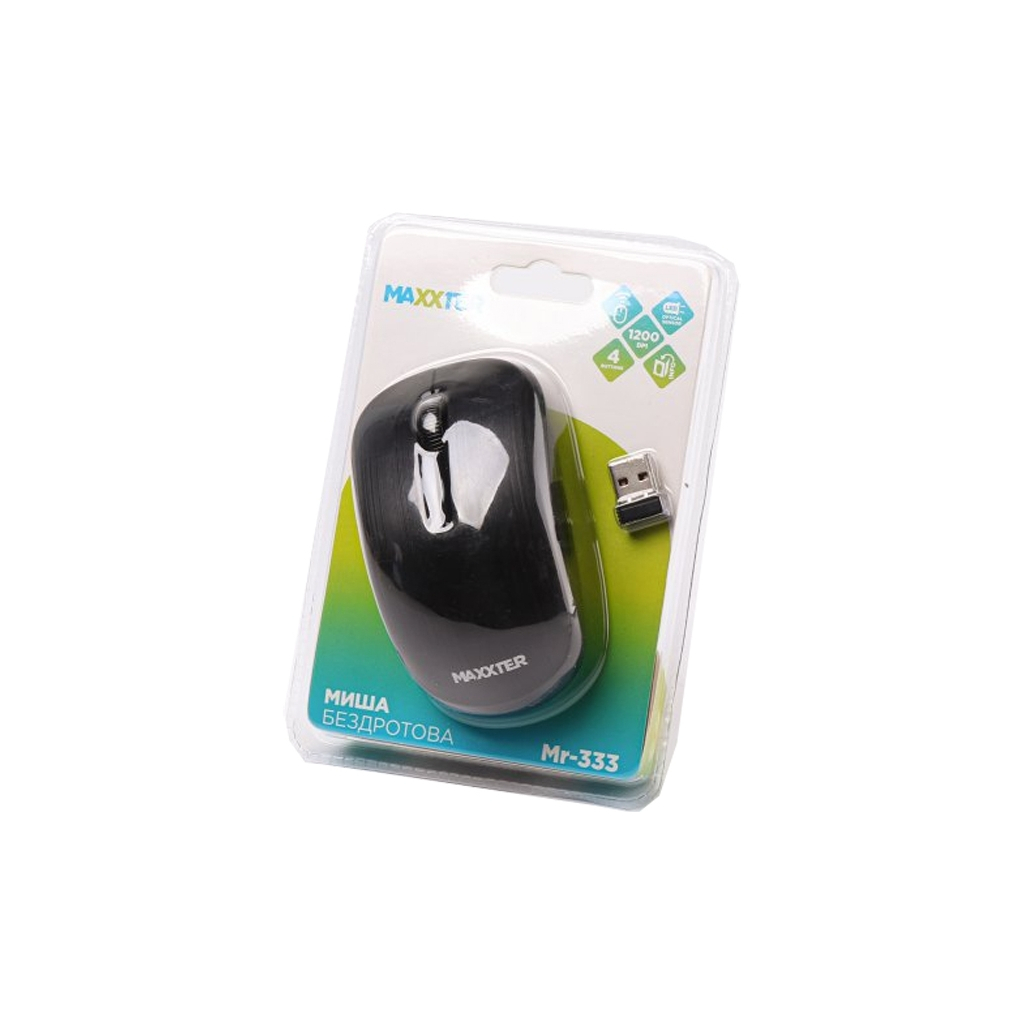 Мышь беспроводная Maxxter Mr-333 Black фото