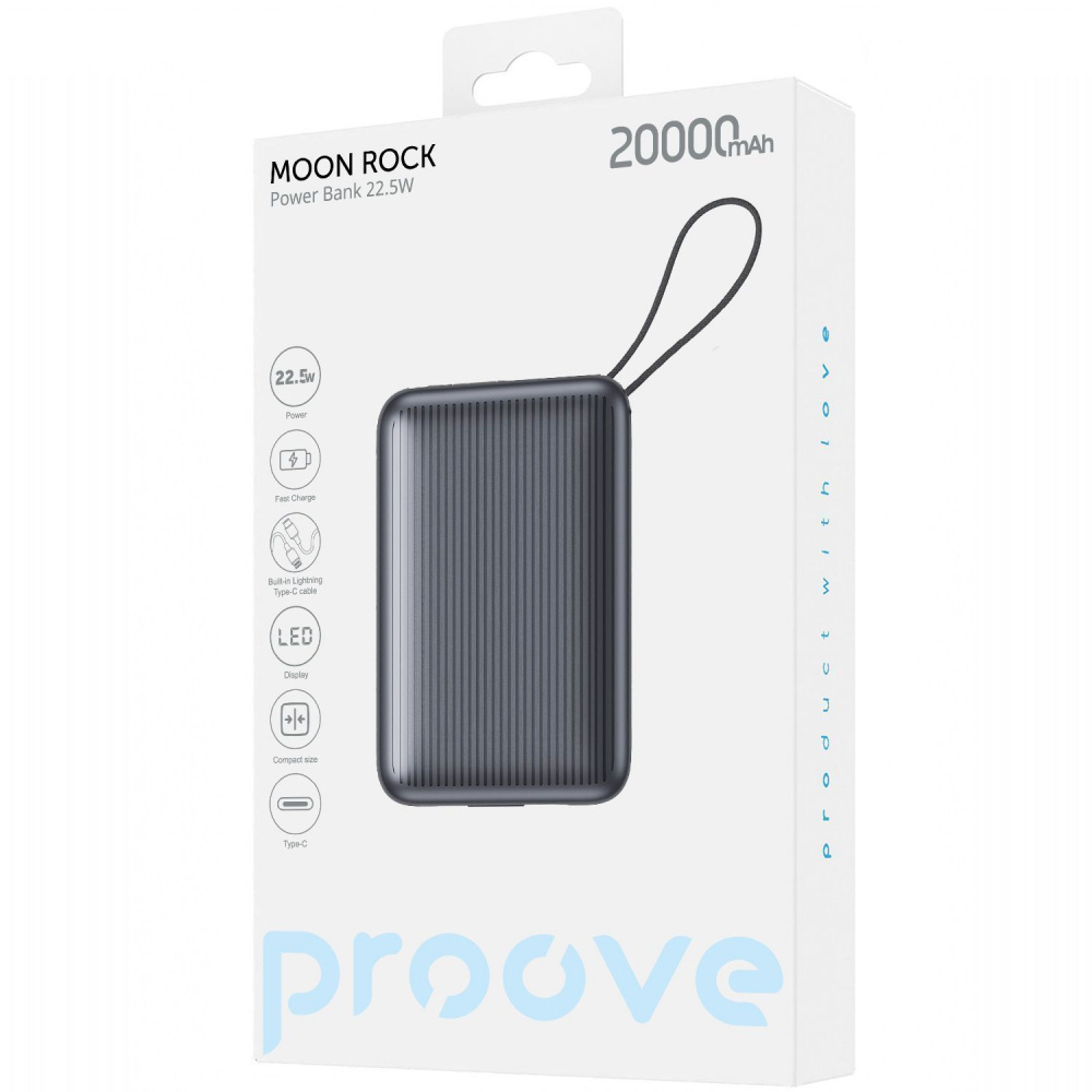 Павербанк Proove Moon Rock 22.5W 20000mAh Gray (PBM222012105) фото