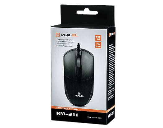 Мышь REAL-EL RM-211 Black USB фото7
