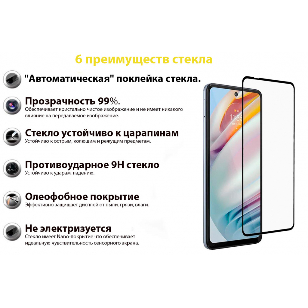 Захисне скло BeCover для Motorola Moto G60/G60s Black (706899) фото3