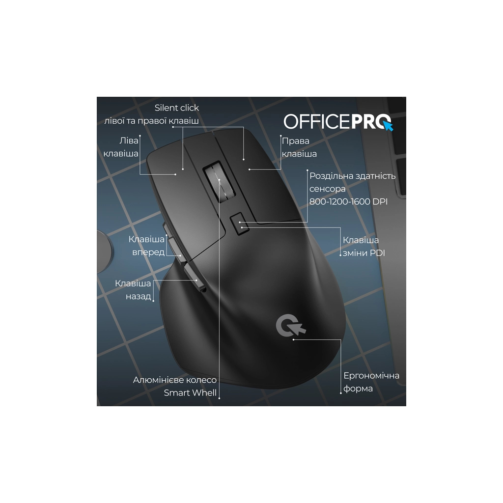 Мышь беспроводная OfficePro M395B Black фото