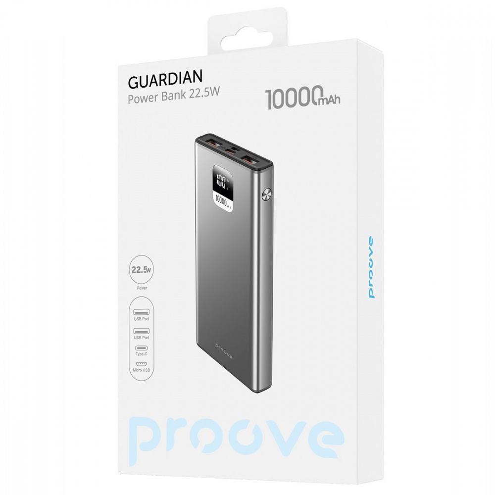Павербанк Proove Guardian 22.5W 10000mAh Gray (PBG122210004) фото