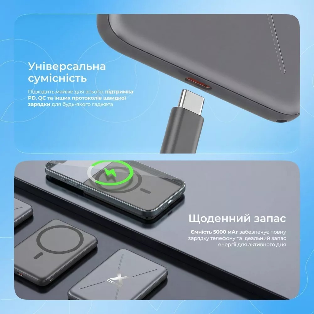 Павербанк Proove X-Core 20W 5000mAh Silver/White (PNXC20010006) фото9