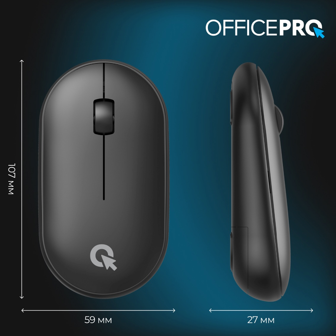 Мышь беспроводная OfficePro M185B Silent Click Wireless Black (M185B) фото5