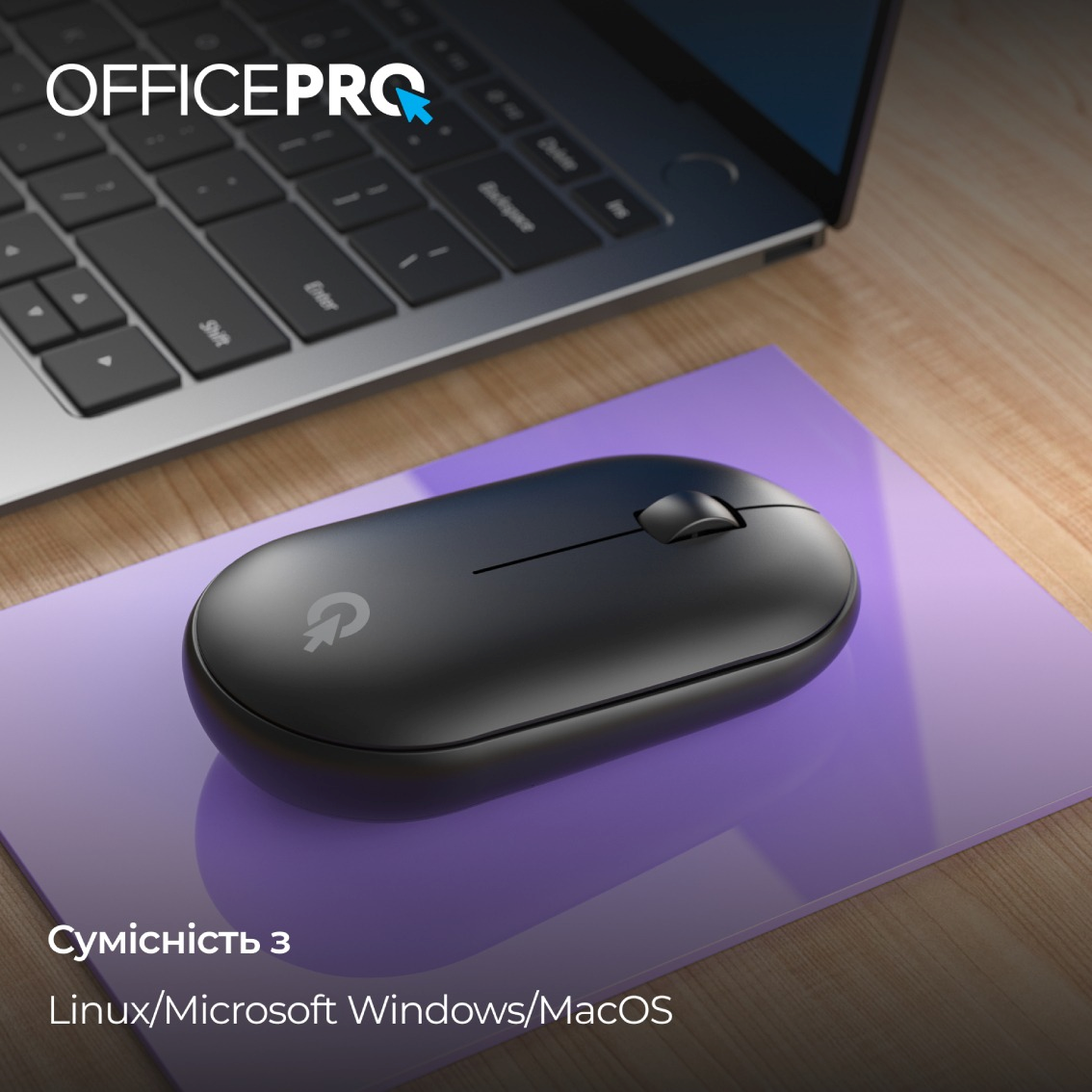 Мышь беспроводная OfficePro M185B Silent Click Wireless Black (M185B) фото6