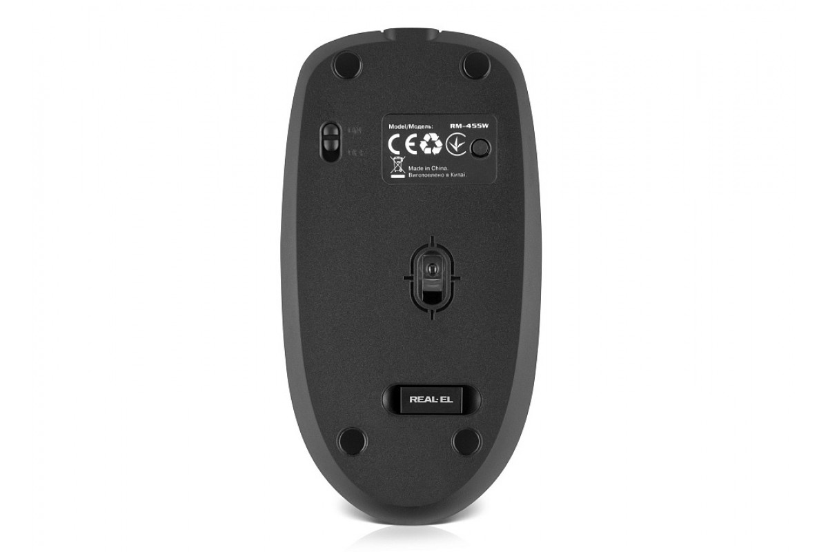 Мышь REAL-EL RM-455W Black (EL123200047) фото5