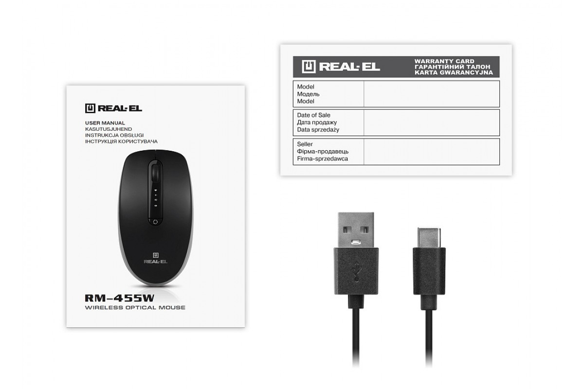 Мышь REAL-EL RM-455W Black (EL123200047) фото12