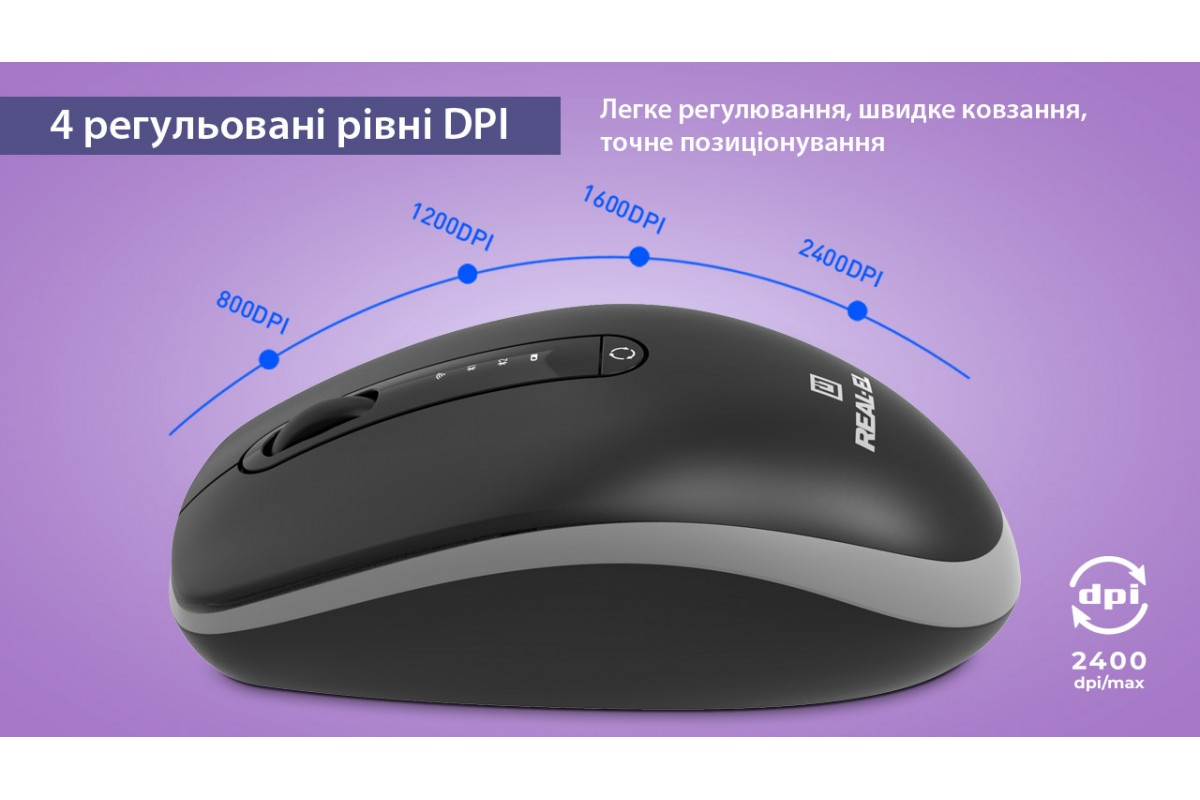 Мышь REAL-EL RM-455W Black (EL123200047) фото16