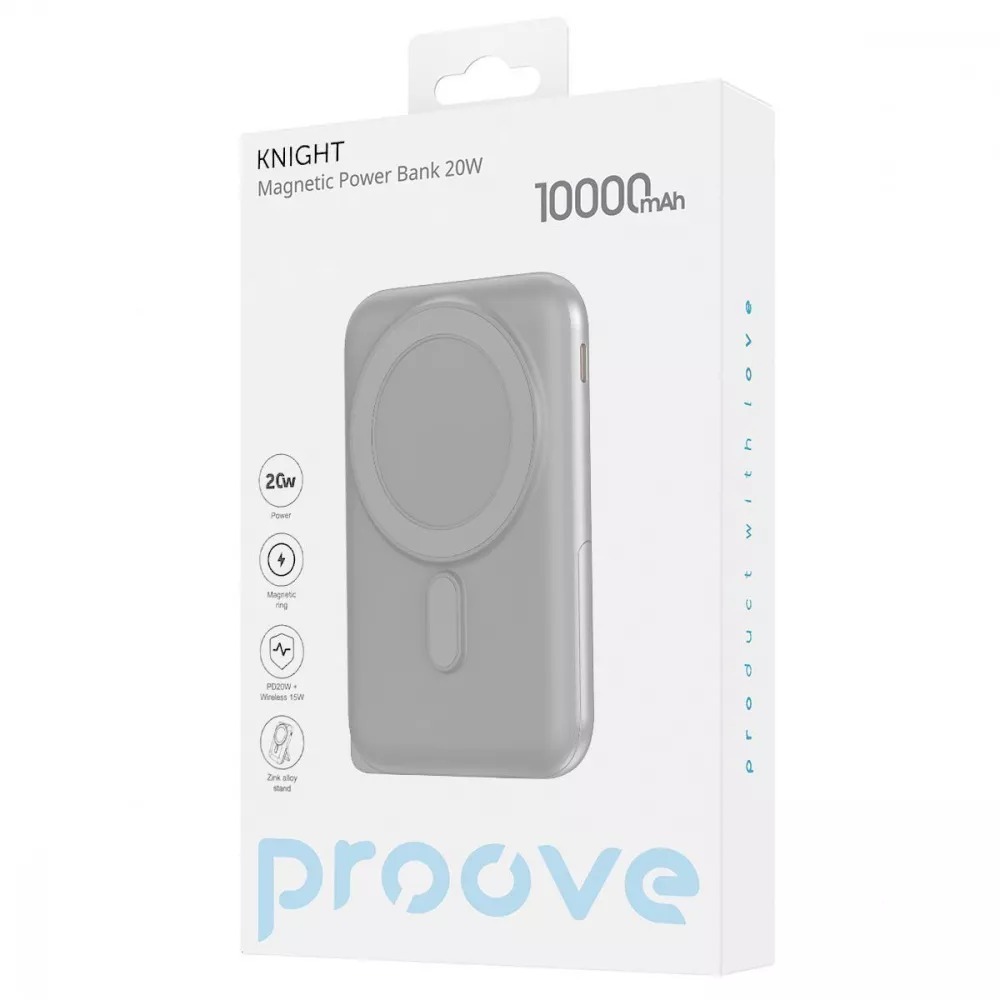 Універсальна мобільна батарея Proove Knight 20W 10000mAh Dark Gray (PBGI20012205) фото